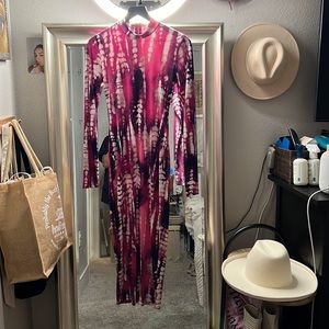 Multi Colored Body-con Purple Dress